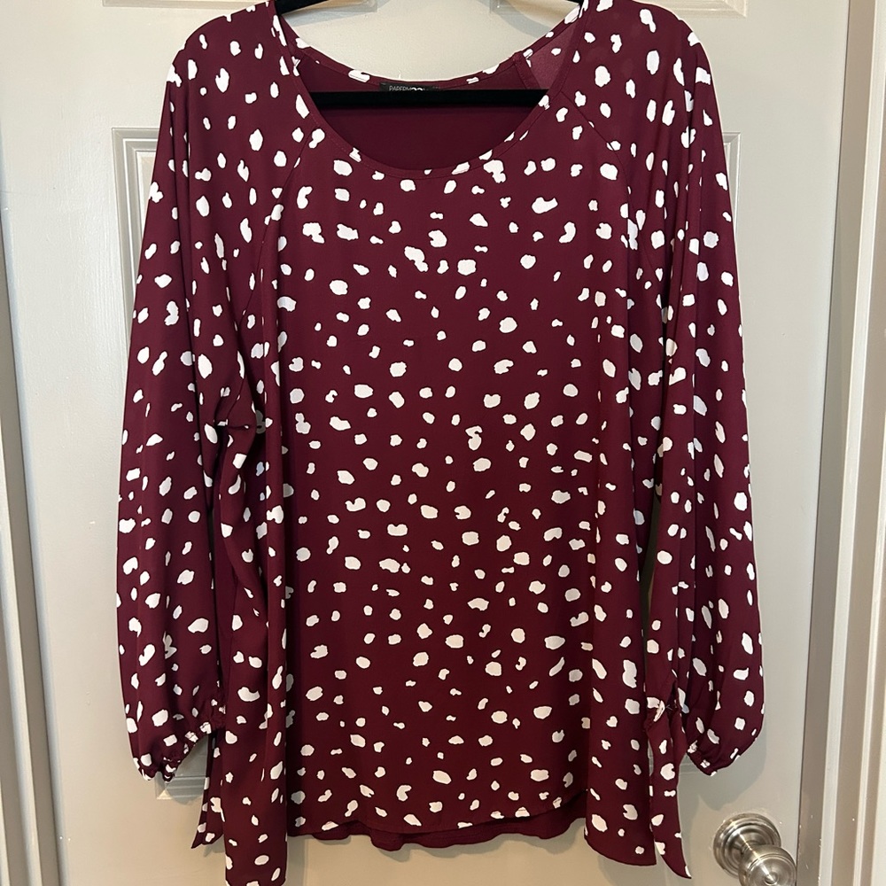 Mixed material blouse